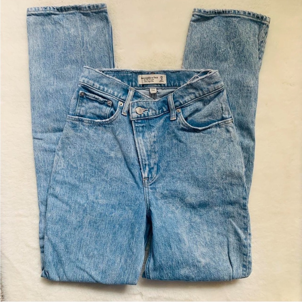 Abercrombie & Fitch Blue Straight Leg Jeans curve love